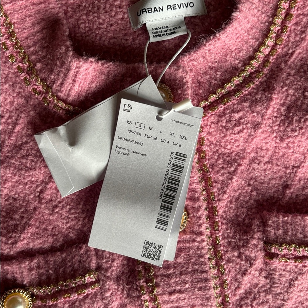 Pink Women's Cardigan Sweater - Picture 2 of 3